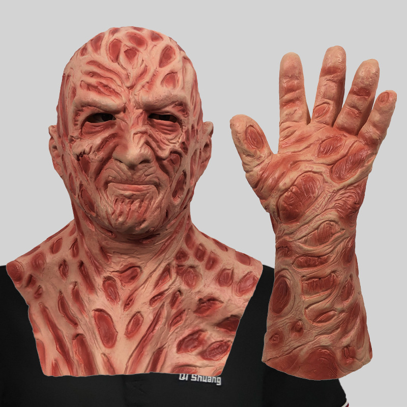 Freddy Horror Mask full face hooded masquerade scary devil face Halloween party spoof props