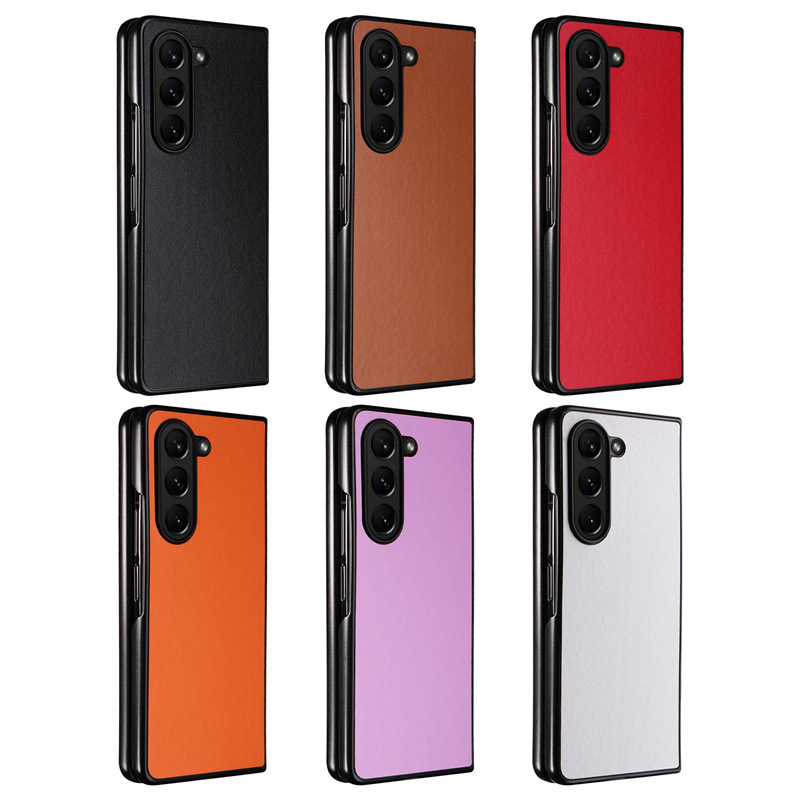 适用三星Galaxy Z Fold 7手机壳素皮FOLD5/6折叠保护套小羊纹贴皮