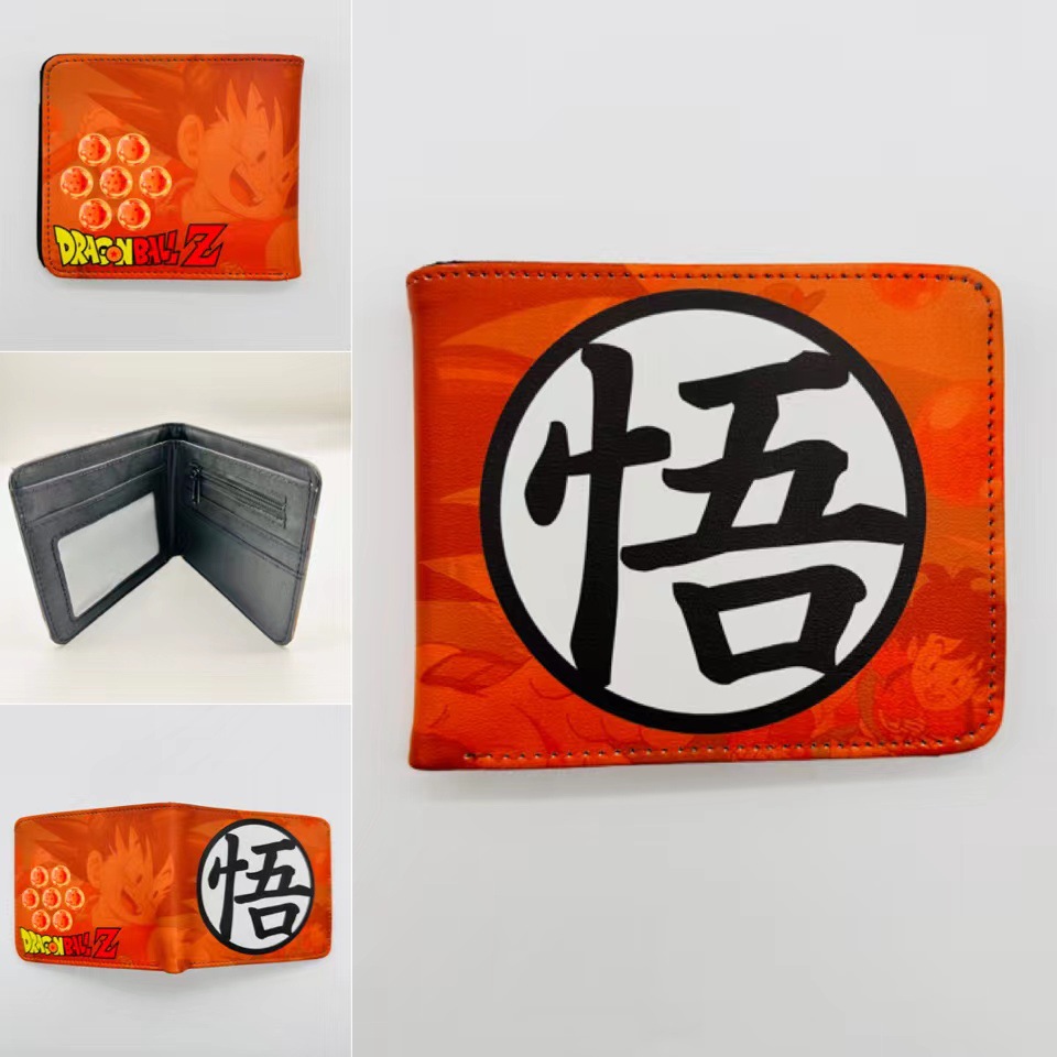 Anime Dragon Ball periférico dinero corto wukong Wu palabra estudiantes masculinos y femeninos corto monedero titular de la tarjeta en stock