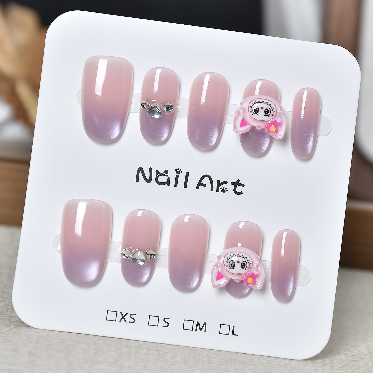 Caja transparente para usar uñas tienda física al por mayor barraca de uñas parches de uñas parches de uñas falsas desmontables