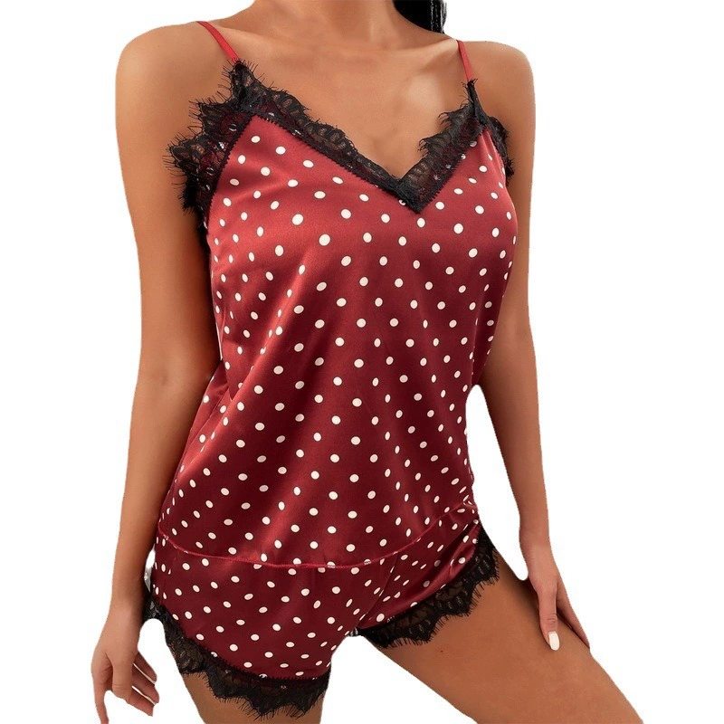 Pijama, underwear, lace slip dress, mini-skirt, shorts, set, European style