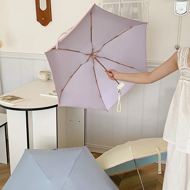 見栄えの良い、超軽量でコンパクトな 40% off ミニ日傘、晴雨兼用、女性用ポータブルダブルカラーグル日焼け止め UV|undefined