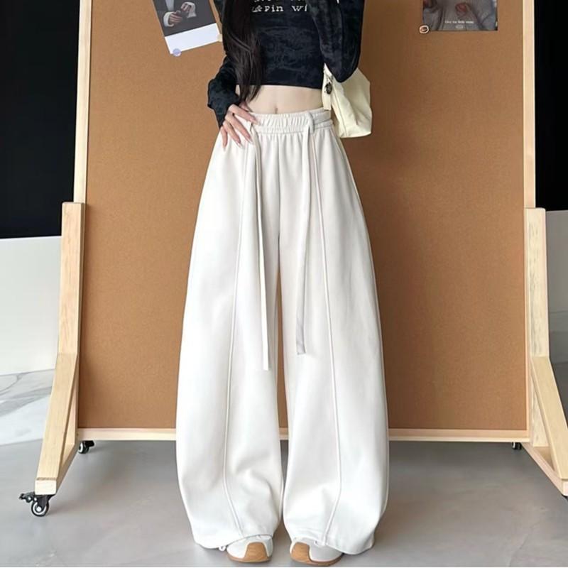 复古弯刀裤女2025年新款琥珀流光风口袋宽松显瘦百搭阔腿裤子卫裤|undefined