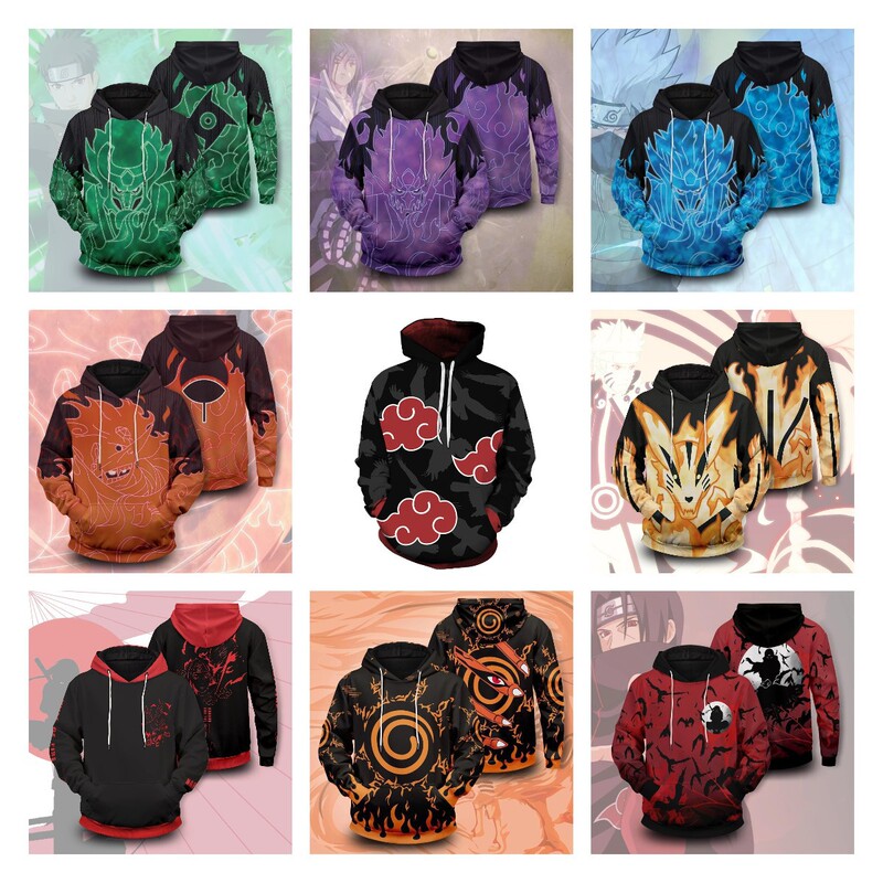 Foreign TraDe Naruto Series 3D PrinteD Sweatshirt Zipper CarDigan HooDeD Sweatshirt Jacket Anime COSPLAY Clothing