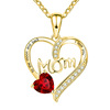 Necklace heart shaped engraved for mother's day, suitable for import, Birthday gift, wholesale