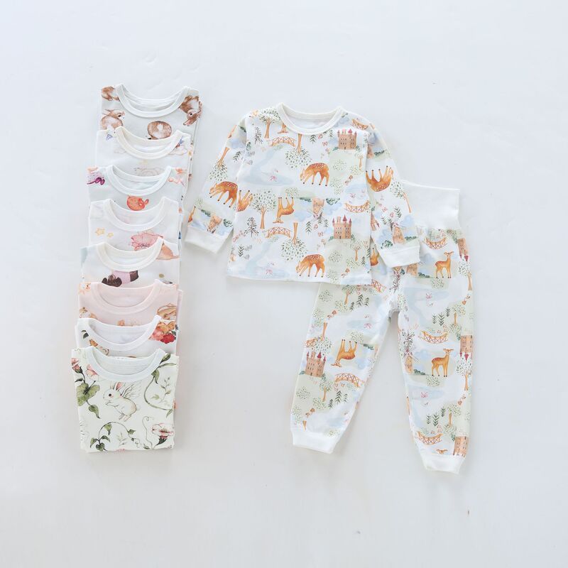 Little Pig David's New Baby Pure Cotton Underwear Set, High-Waisted Belly-Protecting Autumn Clothes and Pants, Baby Class a Home Wear for Autumn Little Pig David's New Baby Pure Cotton Underwear Set, High-Waisted Belly-Protecting Autumn Clothes and Pants, Baby Class a Home Wear for Autumn