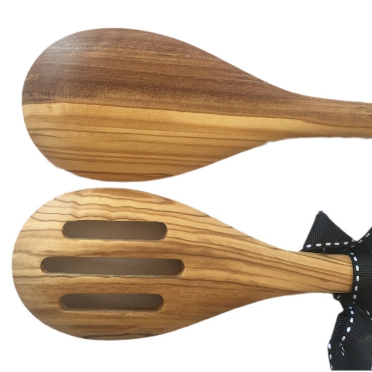 Solid Italian Olive Wood Spatula And Soup Spoon Kitchenware Set_voghion.com