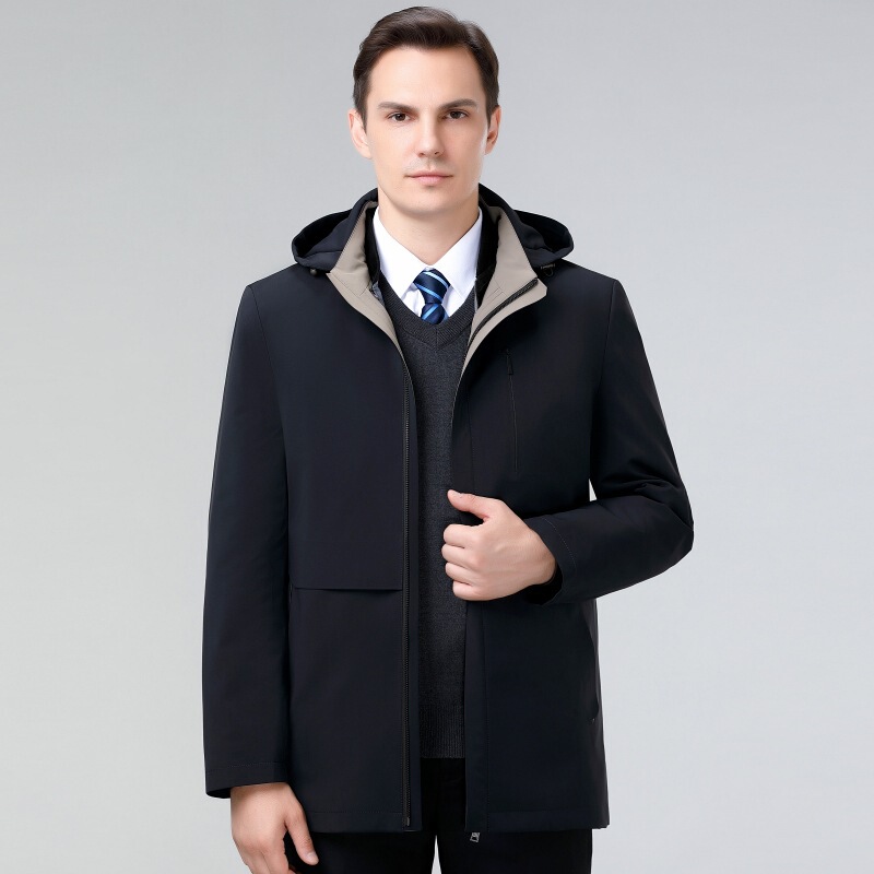 Light Luxury Brand Cold-proof Down Jacket Men's Winter Casual All-match Middle-aged Dad's Coat Warm Down and Relatable Inner Liner