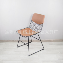 高档酒店舒适软包餐椅家具铁线椅欧美复古经典不锈钢酒吧金属椅子