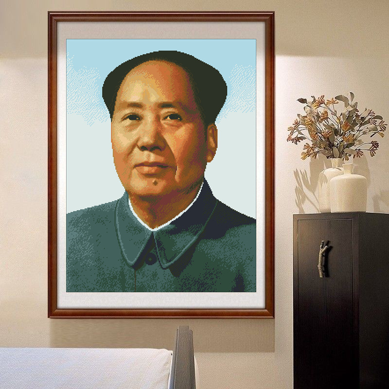 十字绣厂家抖音快手小红书一件代发2025新款线绣客厅刺绣伟人挂画