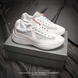 欧洲站男鞋大牌外贸真皮网布透气休闲运动鞋厚底时尚百搭板鞋P家G