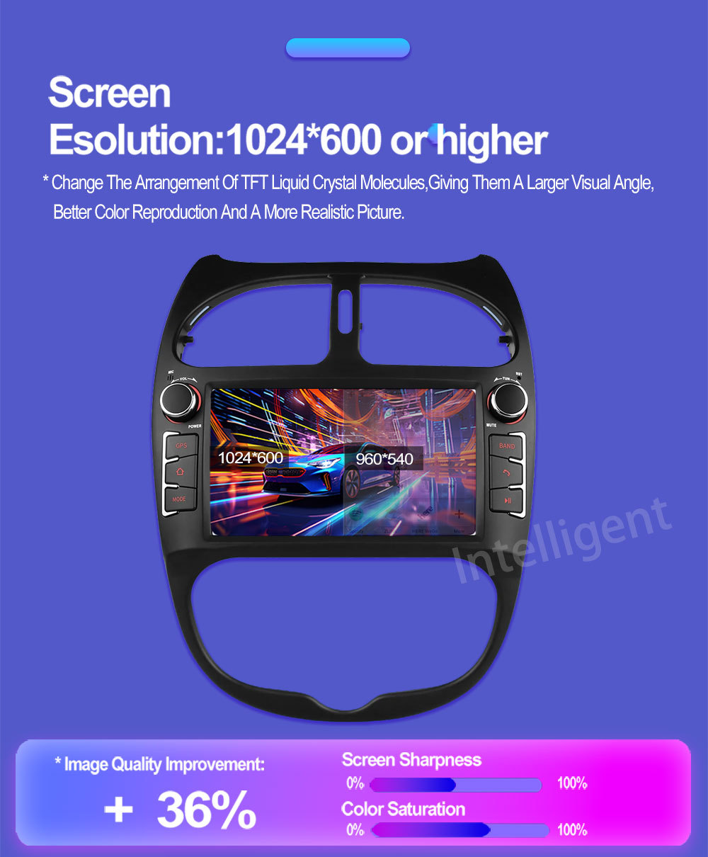 Suitable for Peugeot 206 Android 7inch Car Gps Bluetooth Carplay Car Navigation System Central Control Smart Car System