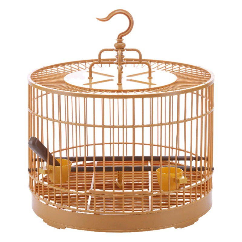 Источник Фабрика Пластиковая комбинированная клетка для домашних животных 29,5 Круглая кожа тигра Сюань Фэн Пион Попугай Птичья клетка