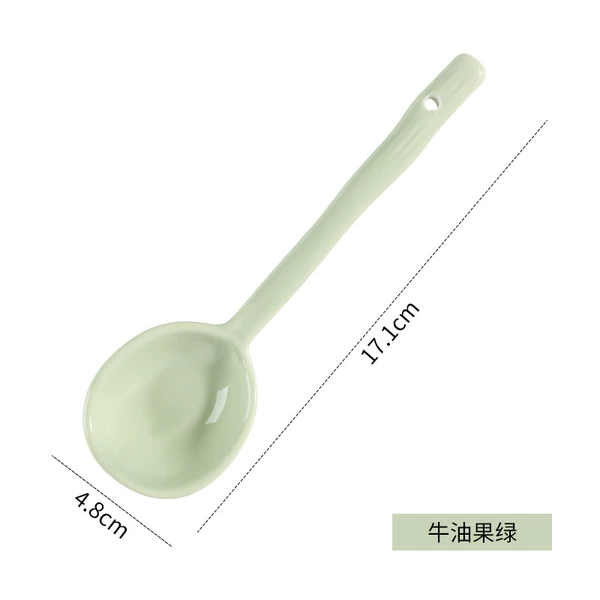 Long-handled spoon milk green