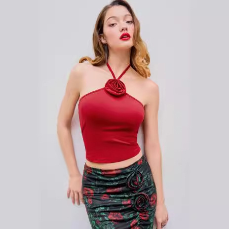 Summer solid color three dimensional design vest for leisure