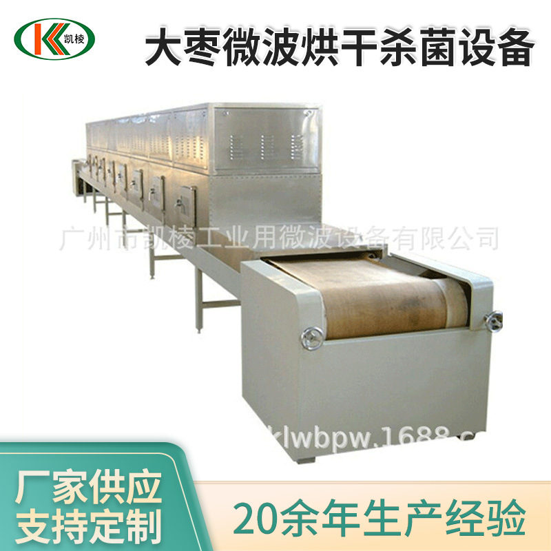 KL-2D-30GZ大枣微波烘干杀菌设备 微波隧道式杀菌干燥机 厂家供应