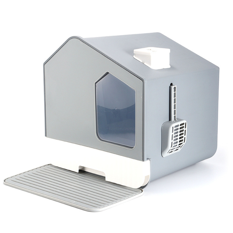 Caja de arena para gatos tipo casa anti-salpicaduras Cajón Grande completamente cerrado gato inodoro desodorante caja de arena para gatos jóvenes caja de arena para gatos