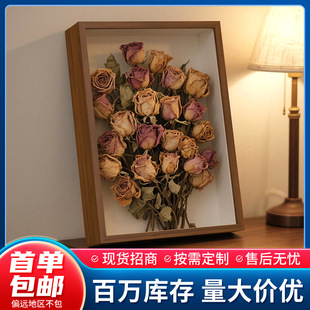 Wooden Hollow 3/5cm Stereo Photo Frame Handmade DIY Doll Figure Dried Flower Photo Frame Insect Butterfly Specimen Frame