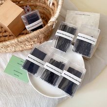 简约黑色盒装一字钢夹女丸子头盘发固定U型发卡隐形刘海夹子头饰