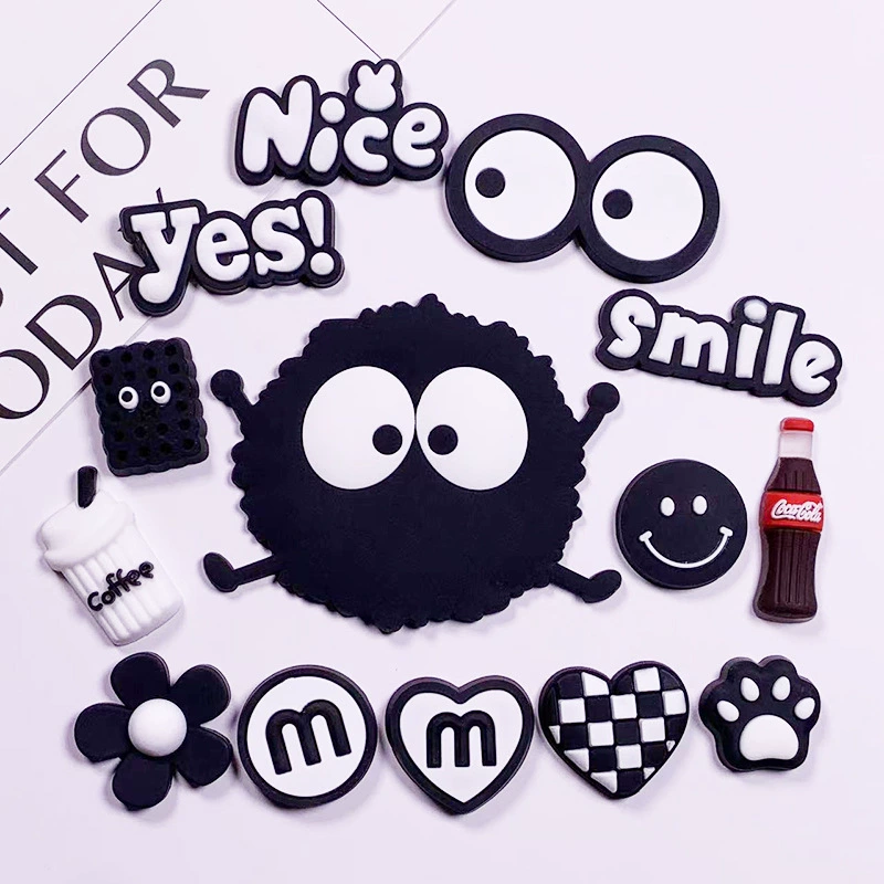 Мультяшный черный брикет ПВХ мягкий клей патч аксессуары для наушников для мобильных телефонов