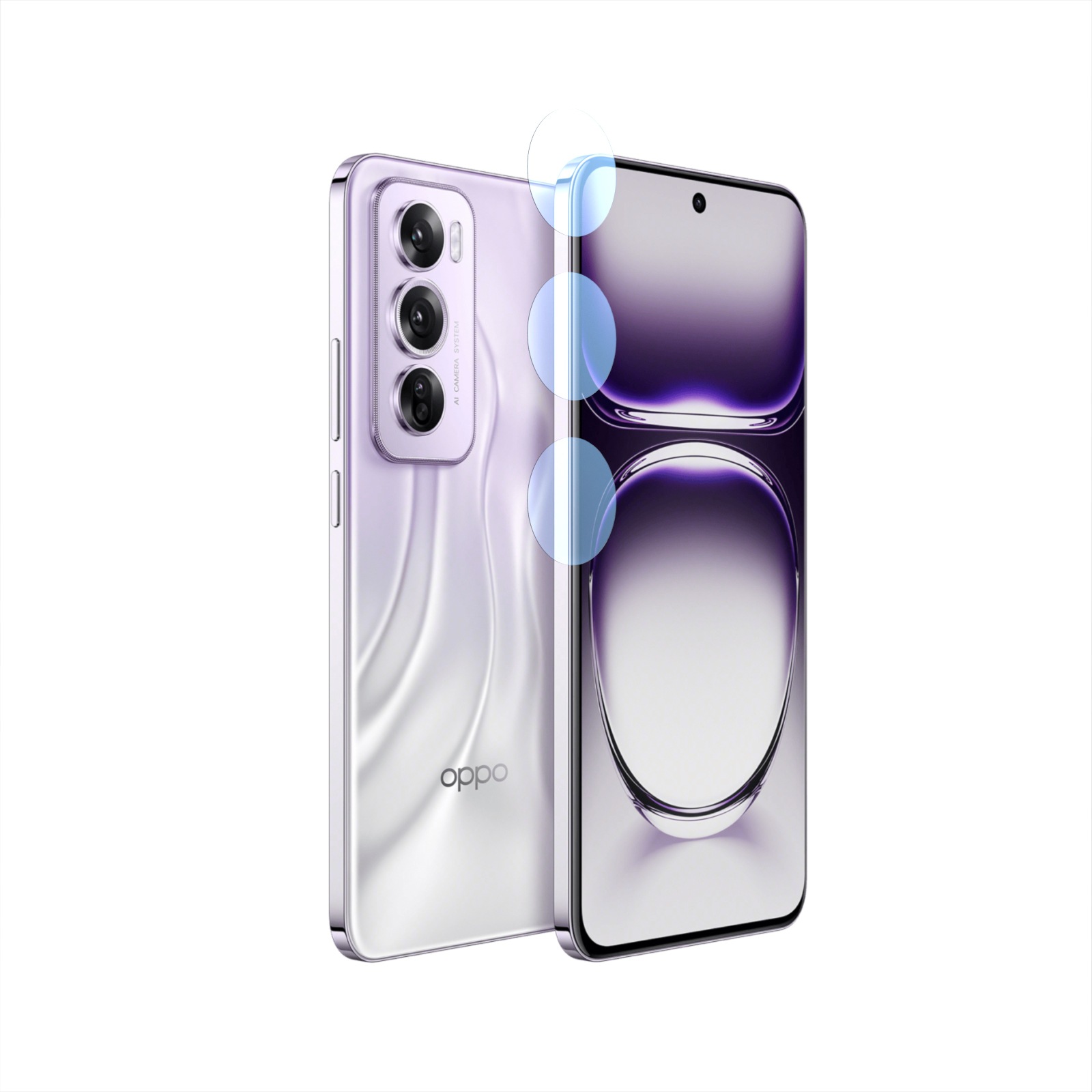 Aplicable a la lente de teléfono móvil OPPO Reno12Pro con cinta de película de segundo adhesivo magia metal ojo de halcón adhesivo placa de posicionamiento de película protectora