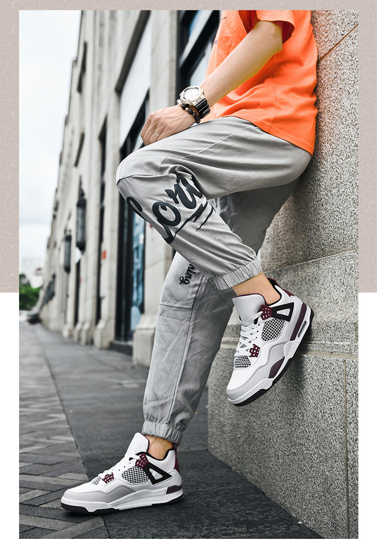 Giày thể thao nam AJ4 phong cách đường phố, sneaker unisex dễ phối đồ — AJ4 đen xám chi tiết 5