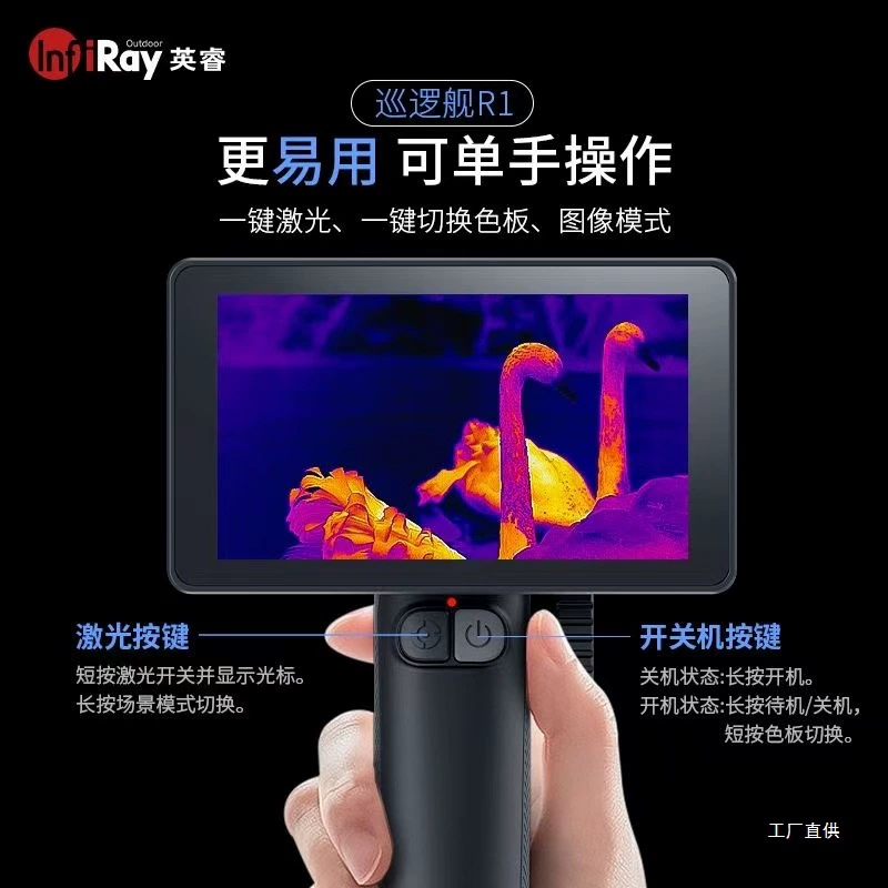 Arrow Thermal Imager Yingrui Patrol R1+ тепловизионный портативный детектор высокого разрешения с интегрированной инфракрасной технологией Black