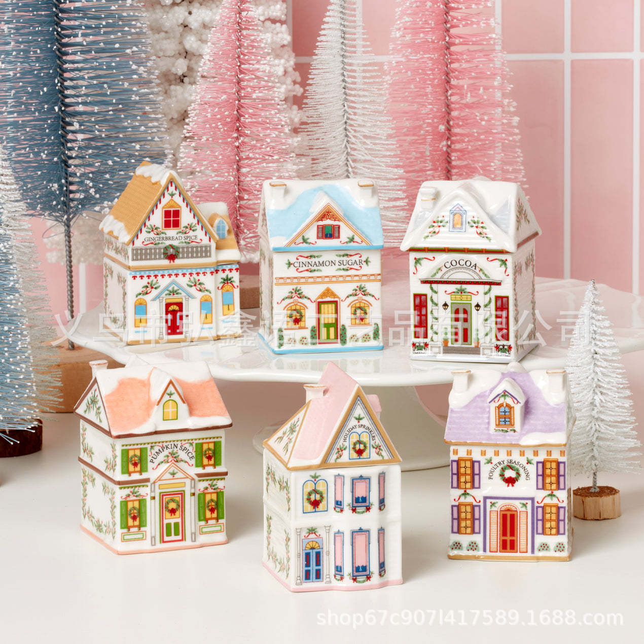 cartoon small table Christmas hut