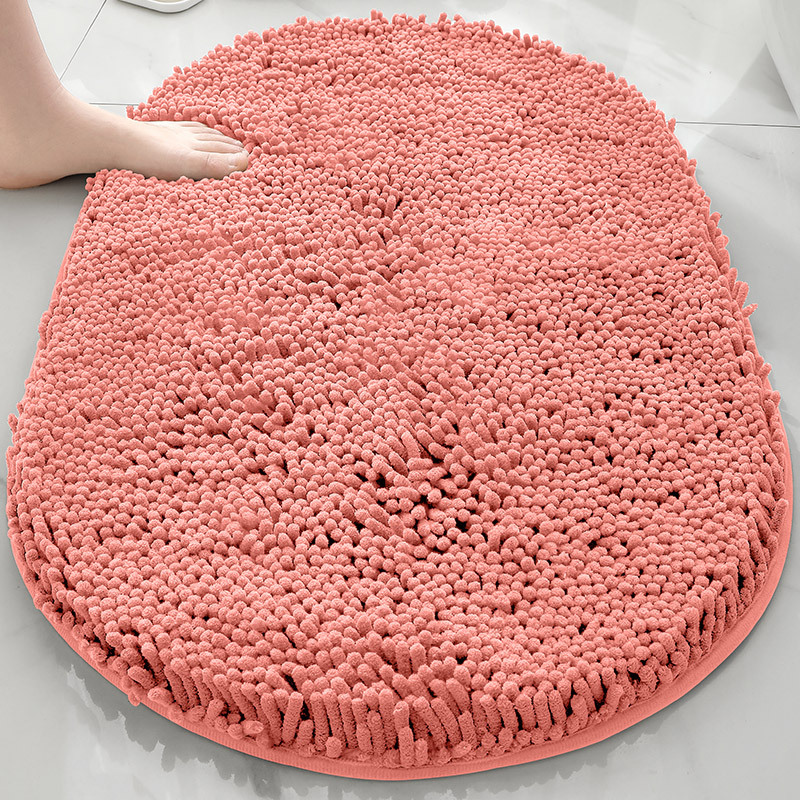 Alfombra absorbente de baño de chenilla ovalada Alfombra de pie de puerta de baño Alfombra antideslizante de entrada de baño Alfombra de dormitorio