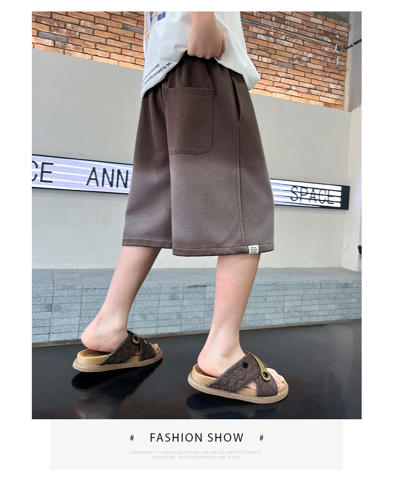 Boys Casual Shorts Gradient Pattern Summer Lightweight Pants_voghion.com