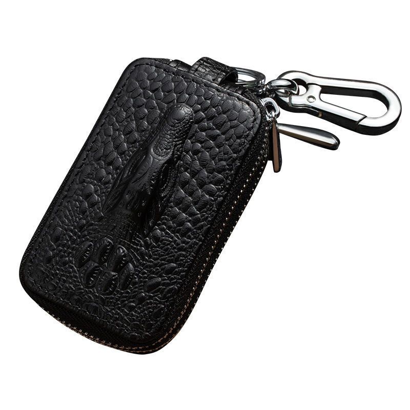 Estuche para Llaves de Coche de Cuero de Alta Gama para Hombre y Mujer, Estilo Llavero, Comercio Exterior, Doble Capa, Universal