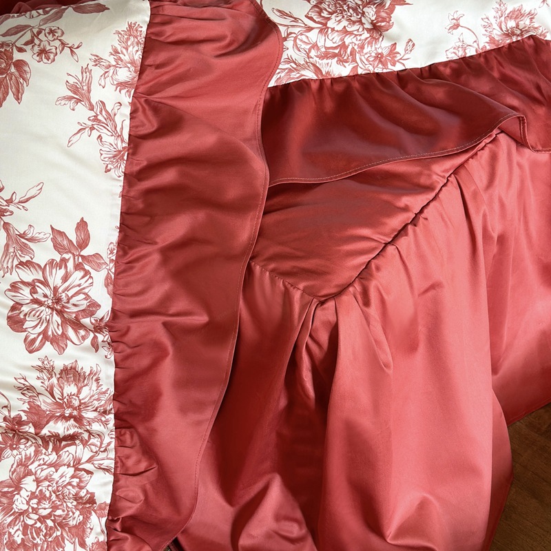 Completo copripiumino vintage floreale in cotone spazzolato boho_voghion.com