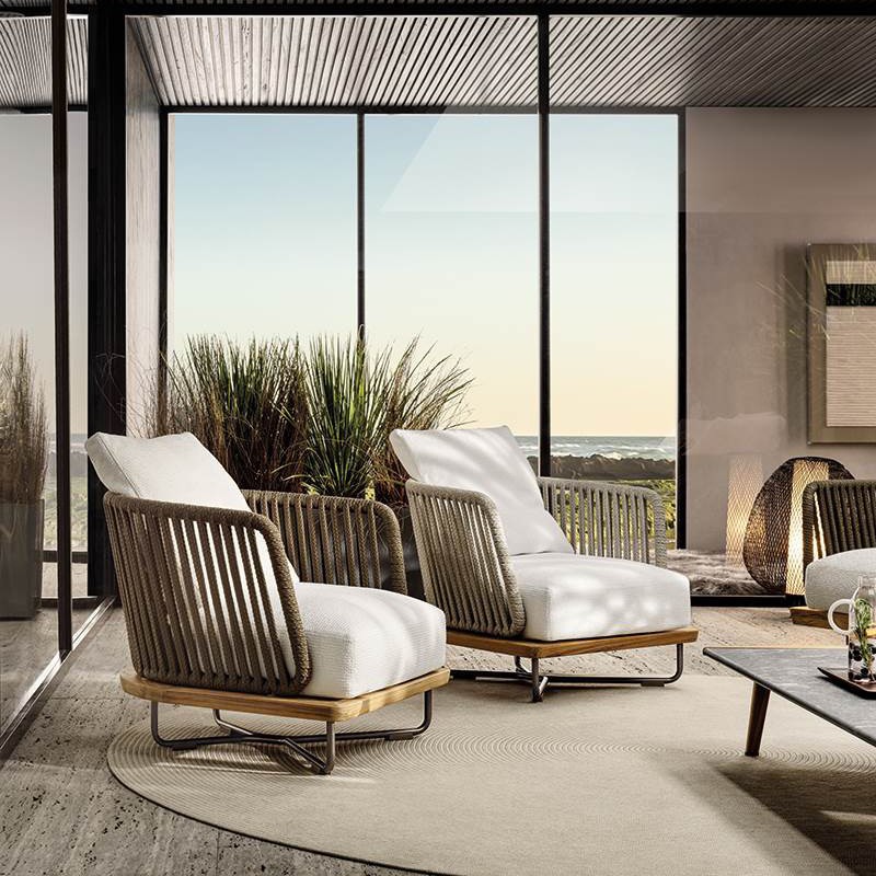 Al Aire Libre sofá ocio Villa al aire libre roca placa mesa de té ratán teca jardín madera maciza silla muebles