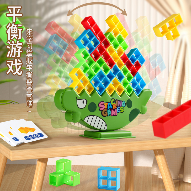 Juegos de equilibrio transfronterizos Tetris Bloques de construcción Amazon Strap Music Concentración Puzzle Juguetes de mesa