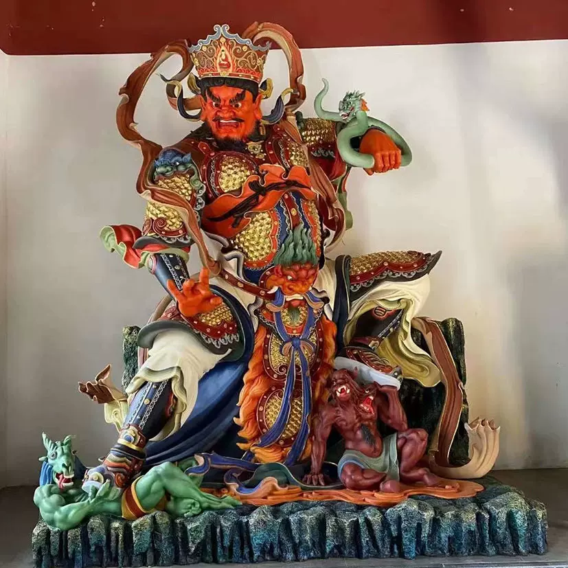 新款生漆脱胎四大天王佛像 天王殿四大护法神像古法彩绘工艺