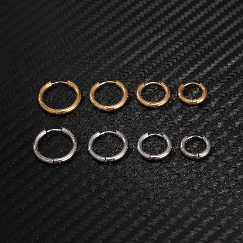 316L Stainless Steel Ear Needle Material 1 Piece Stainless Steel Stone-Free Ear Cartilage Rings & Studs Solid Color Plating 18K Real Gold Plated