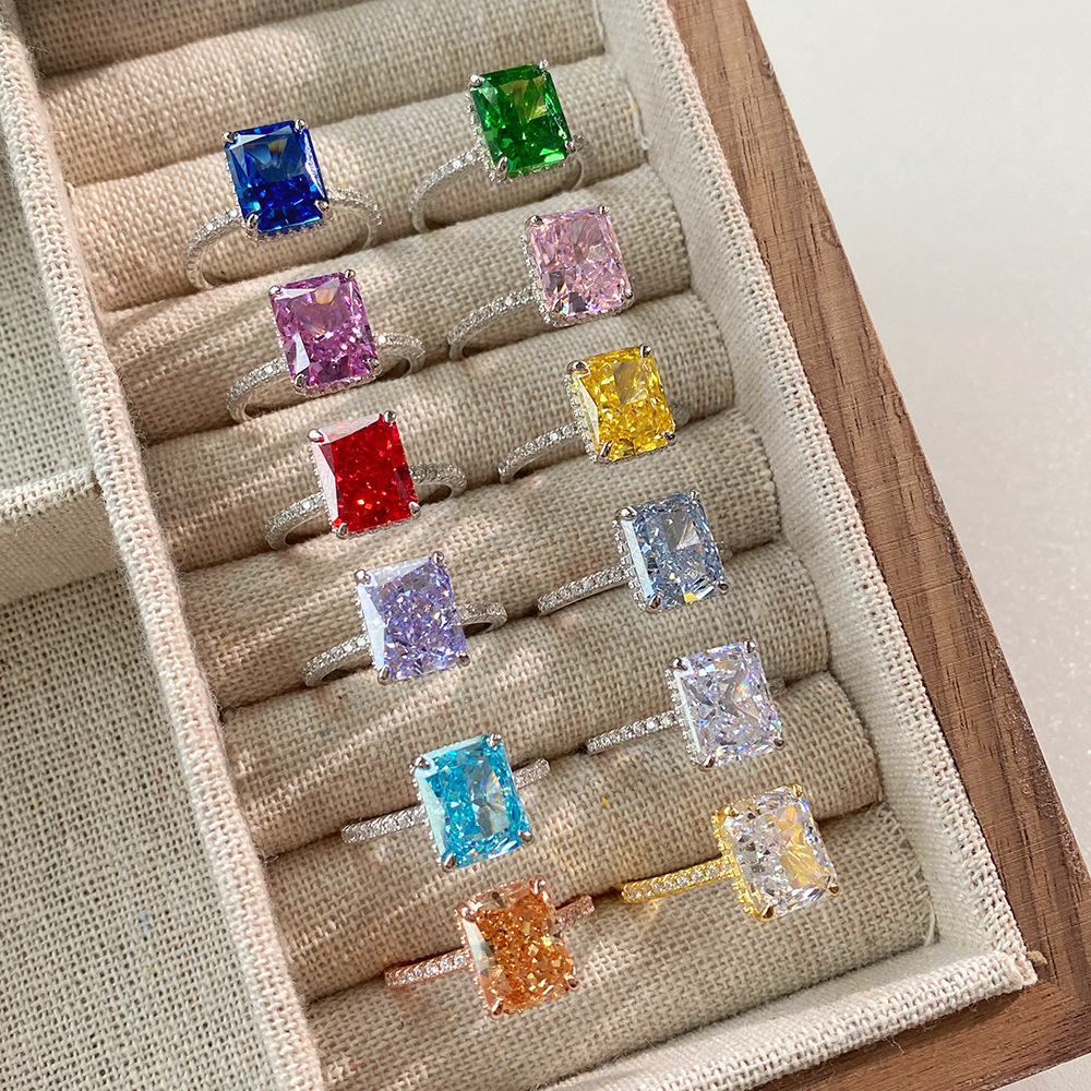 10g Weight Zircon Inlay Material Rings Classification 6, 9 Ring Size 1 Piece Quantity Holiday, Daily Occasion 925 Sterling Silver Material Geometric Pattern Women's Gender Plating Design Elegant, Luxurious, Simple Style Style 925 Sterling Silver Zircon Geometric Rings 4