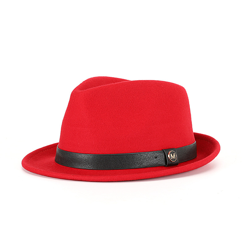 Sombrero Otoño e Invierno pura lana sombrero de jugador de bolos de lana retro francés británico Jazz sombrero rollo a lo largo de fieltro sombrero transfronterizo al por mayor