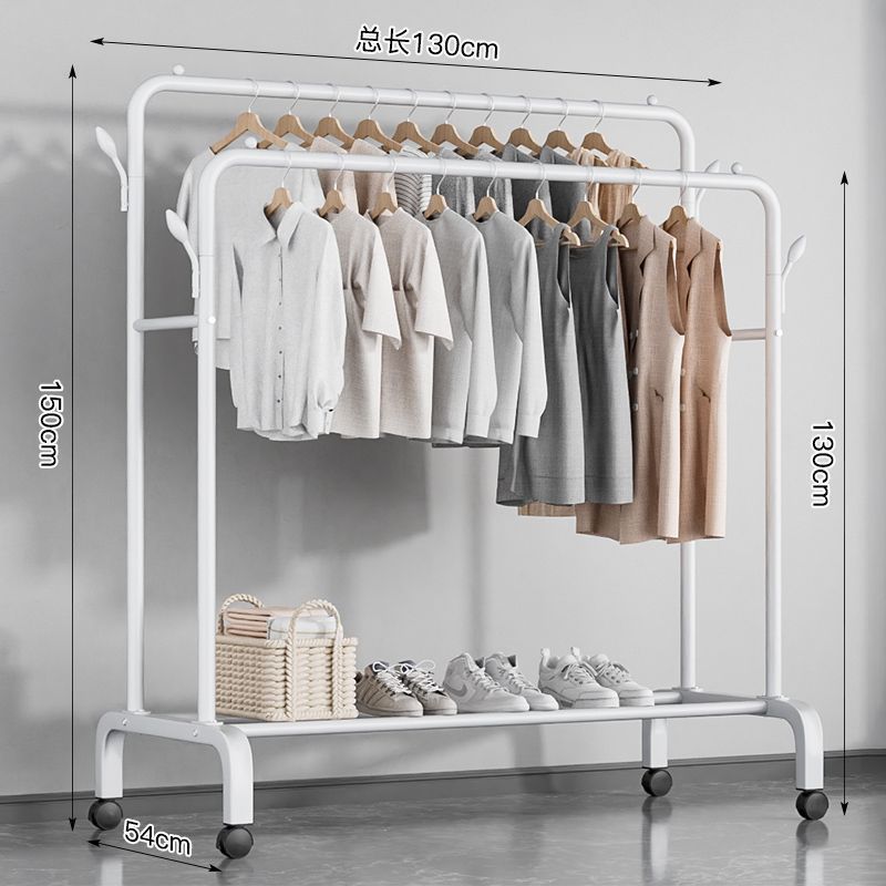 Percha de secado de ropa de piso dormitorio doméstico colgar ropa plegable de una sola varilla simple dormitorio interior móvil percha de sombrero