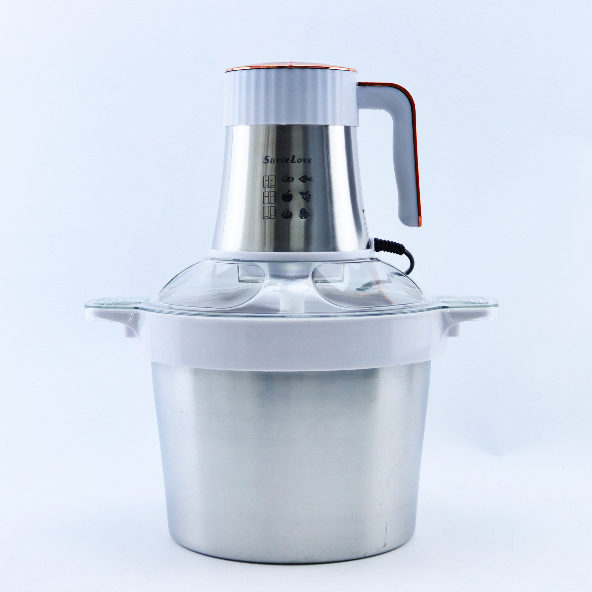 Exportación doméstica de acero inoxidable molinillo de carne máquina de cocina multifuncional freno molinillo de carne de alta potencia batidora