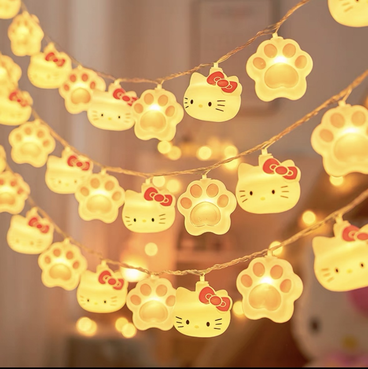 Nuevo LED Kitty gatos luces decorativas niños dibujos animados garras de gato luces de estilo de atmósfera luces decorativas luces de color colgante