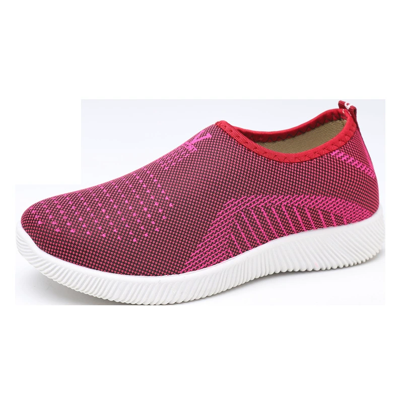 Slip‑on shoes for women, breathable knitted upper, lightweight non‑slip and wear‑resistant