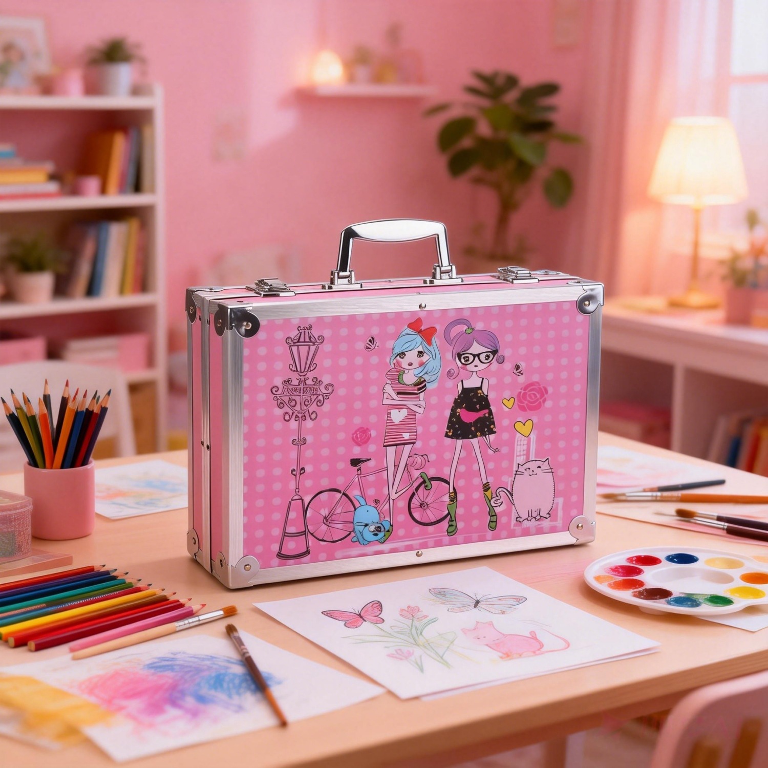 Fabricante suministro de pincel de acuarela para niños 145 pincel de caja de aluminio doble pincel de acuarela conjunto de pincel 145 pincel