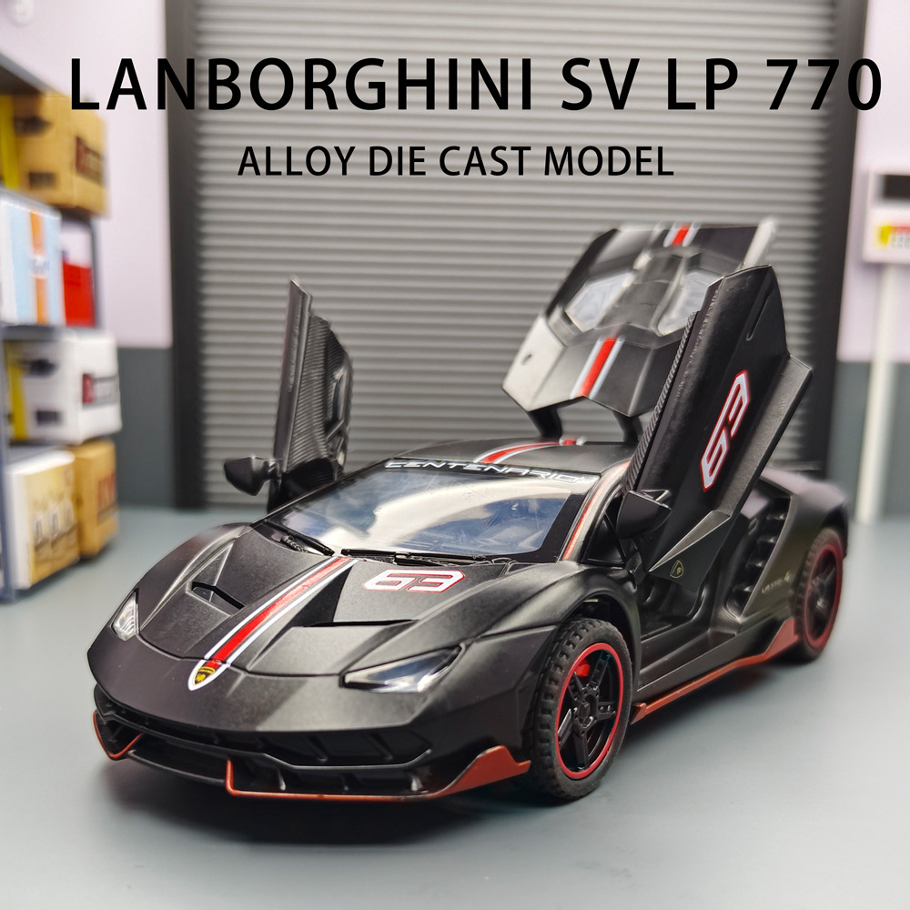 1/32 modelo de coche de aleación Lanbo y Kini Daniel modelo de coche de simulación coche deportivo Tire hacia atrás modelo de coche de juguete adornos