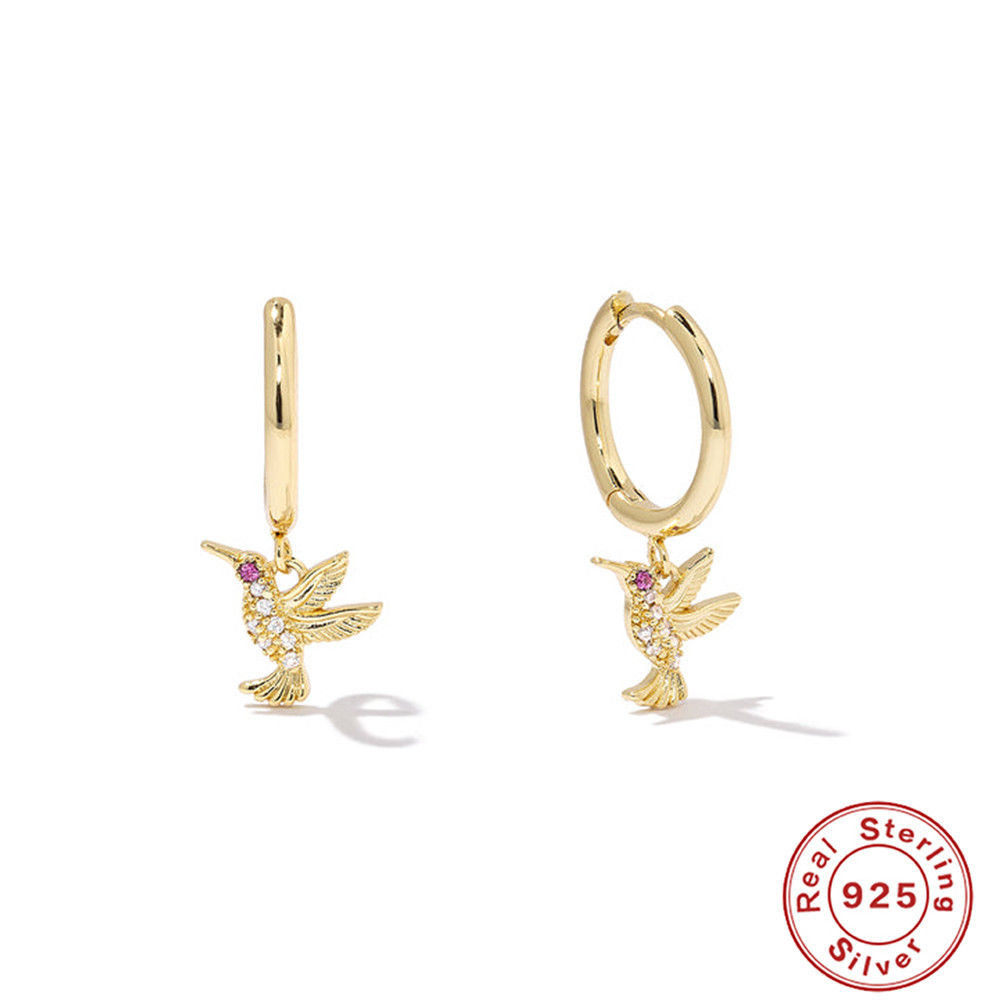 Fashion Geometric Sterling Silver Plating Inlay Artificial Gemstones Earrings