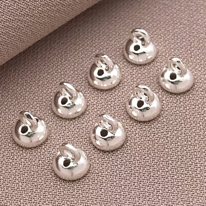 高色保持 18K ゴールドフィルド 吊り下げキャップ 糸穴付き パールボタン 仕上げバックル DIY ブレスレット ネックレス ジュエリー アクセサリー|undefined
