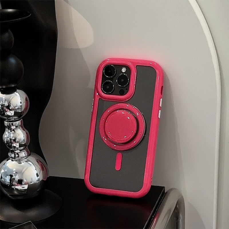 シンプルins純色磁気吸引スタンドiphone16アップル携帯ケース15pro max適用14アクリル13|undefined