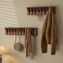 批发定制实木衣帽架墙壁挂衣架卧室入户门免打孔简易帽架展示帽托