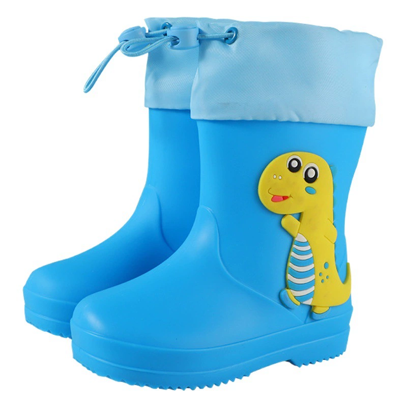 Детские дождевые сапоги высокого качества EVA Материал для кожи Детские дождевые сапоги мальчик девочка мультфильм динозавр нескользящая и износостойкая водная обувь