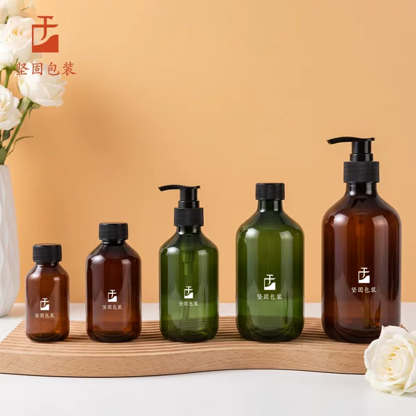 Shampoo Bottle 300ml in Stock Pet Plastic Bottle Packaging Conditioner Shower Gel Press Pump Bottle Customization